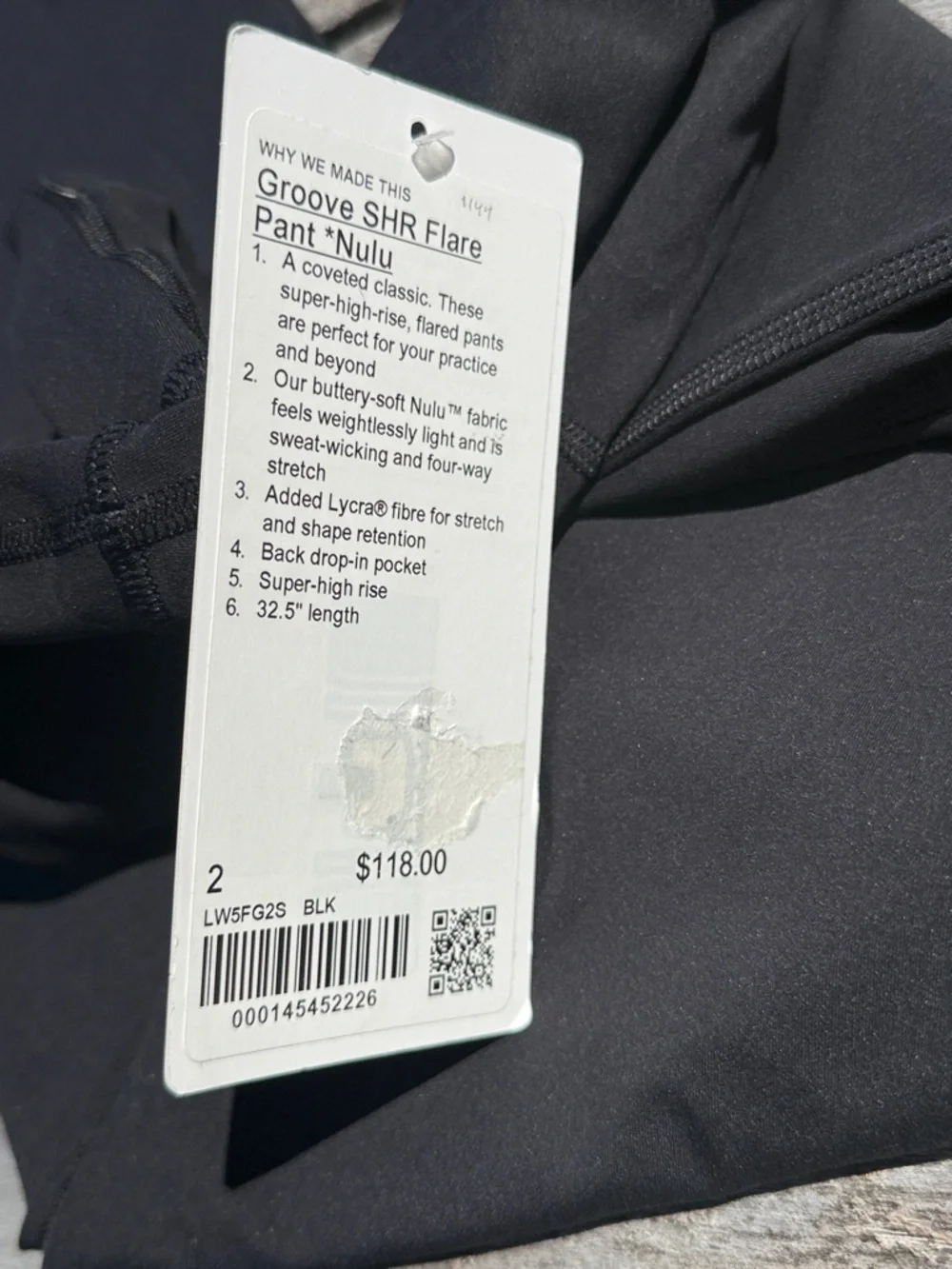 Lululemon Groove Super-High-Rise Flared Pant Nulu Black size 2 NWT‎
